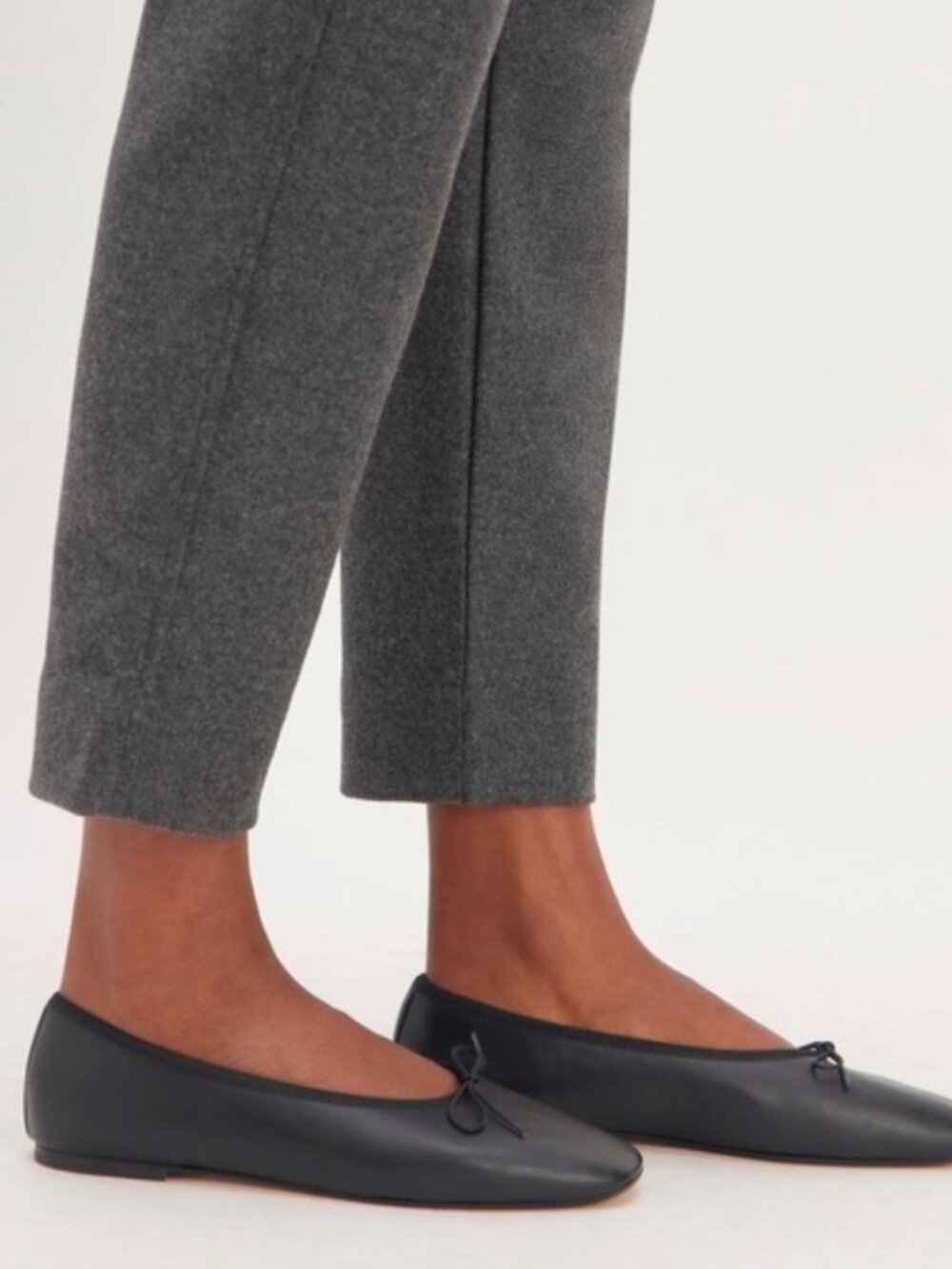 Everlane Day Ballet Flat Black Nappa Leather Bow Women's Sizes Classic  NEW
